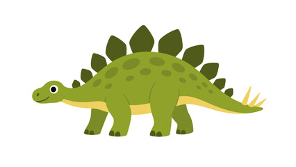 Cute green stegosaurus cartoon isolated on white background © icon_art