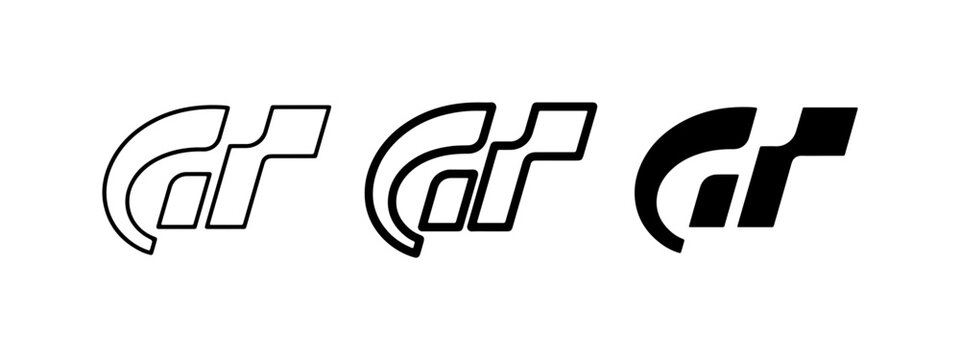 GT Logo Variations, Black and White, Vector Graphics for Automotive and Gaming