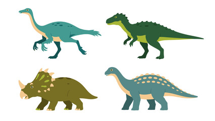 Cartoon dinosaur characters isolated on white background © icon_art