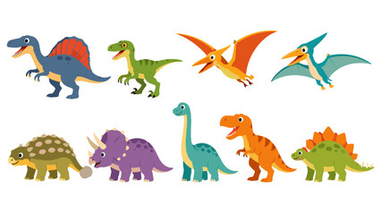 Cartoon dinosaur characters collection isolated on white © icon_art