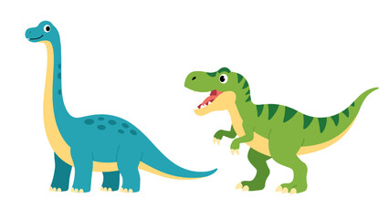 Cartoon dinosaur characters isolated on white background © icon_art