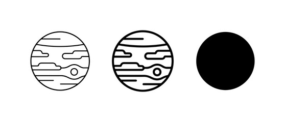 Jupiter Planet Icons, Gas Giant Vector Art, Space Celestial Body Graphics © Halim