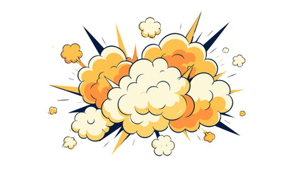 Comic style explosion cloud burst with orange smoke © icon_art