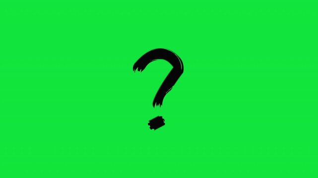 Animated Question Mark Brush Stroke on Green Screen