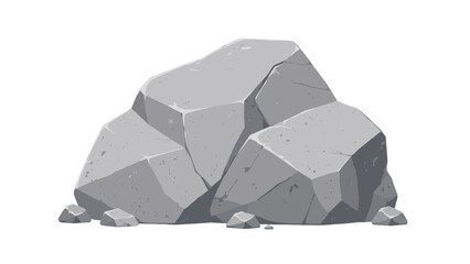 Gray granite boulder rock in flat vector illustration style © icon_art