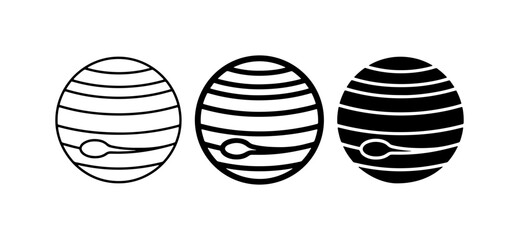 Jupiter Planet Icons, Space Celestial Body Symbols, Astronomy Vector Graphics © Mahmudullah