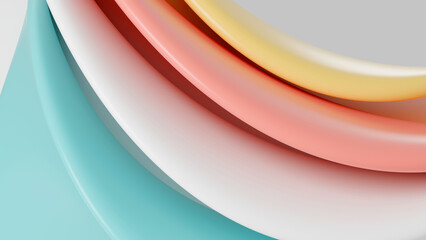 Abstract 3D pastel colorful wavy smooth structures background, perfect for creative presentation template, cute website banner, or cosmetic product wallpaper