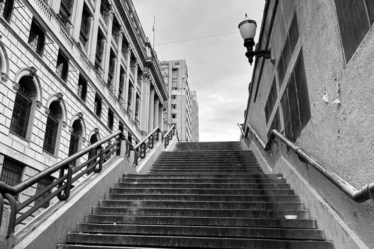 Escadaria na cidade de S&atilde;o Paulo Centro - Viaduto do Ch&aacute;