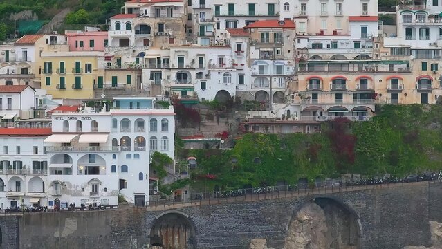 Colorful hillside buildings in a densely packed cityscape
