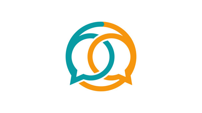 Speech bubbles logo communication symbol.