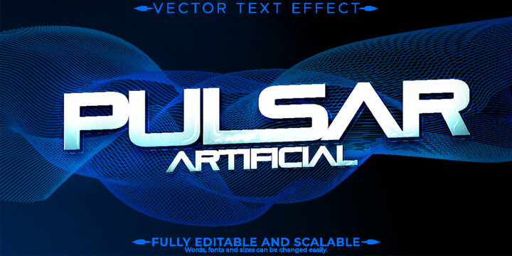 Artificial intelligence text effect, editable technology and science text style