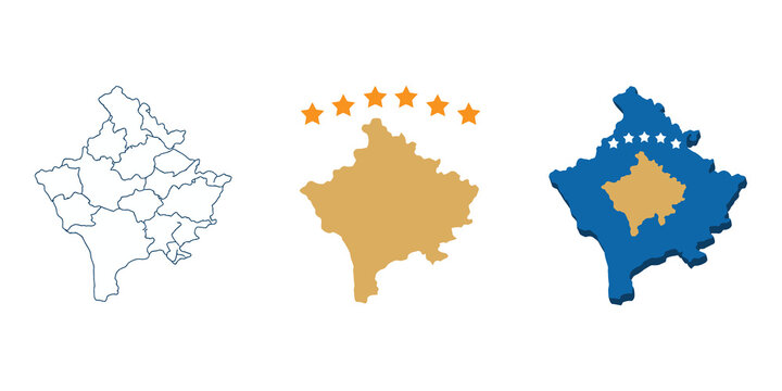 Kosovo map, map of kosovo, kosovo country, europe, europe map outline