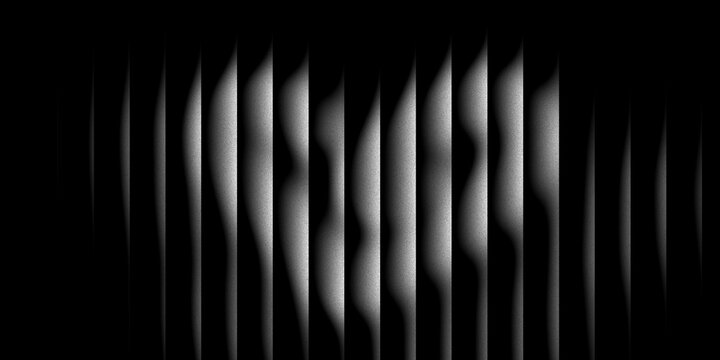 Abstract monochromatic image with vertical black and white lines featuring a subtle wavy texture and gradient.