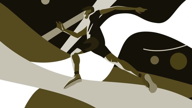 Flat Design Motion Graphics of a Runner in Action