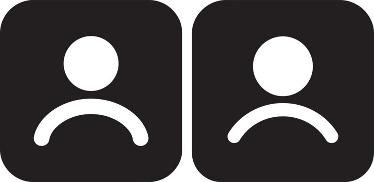 Two minimalist user profile icon variants for digital interface design with interface identity management navigation silhouette