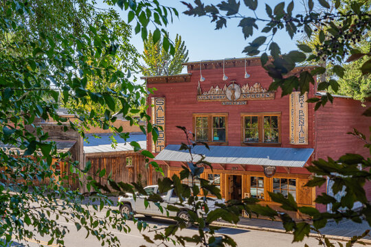 Winthrop, WA, US-August 22, 2025: Downtown main street in the charming cowboy-themed small town.