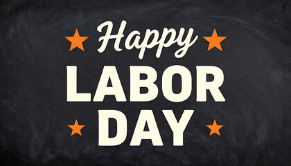 Fototapeta premium Labor Day Poster – Bold Text with Orange Stars