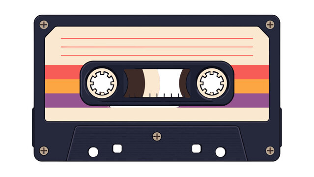 Retro audio cassette tape vector illustration