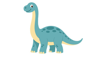 Cute cartoon dinosaur with long neck on white background © icon_art