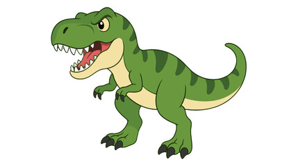 Cartoon green dinosaur character isolated on white background © icon_art