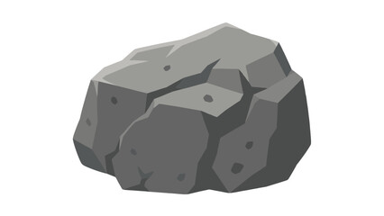 Cartoon gray rock boulder isolated on white background © icon_art