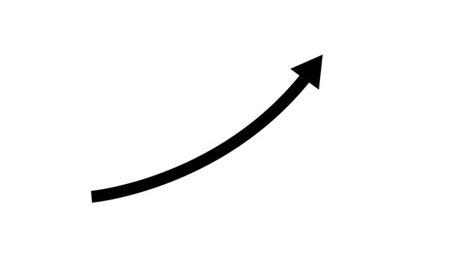 Creative Graph hand drawn arrow chart growing up. Business growth arrow and graph chart, Business line arrow, infographic animation design Transparent channel 4k motion graphic financial success