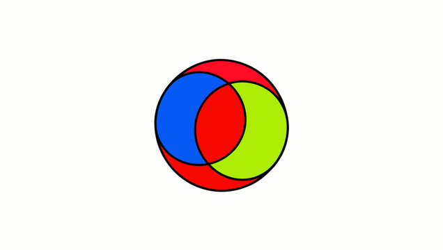 Overlapping Color Circles Abstract Graphic.