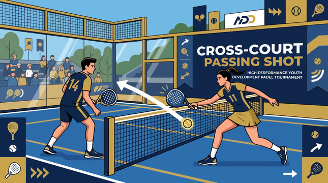 Youth Padel Tennis Coaching Cross Court Passing Shot Strategy
