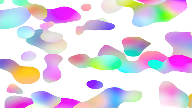 Vibrant Pastel Fluid Gradient Blob Isolated on Transparent Background