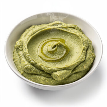 Authentic Maccu di Fave Sicilian Fava Bean Pur&eacute;e Isolated on White Background