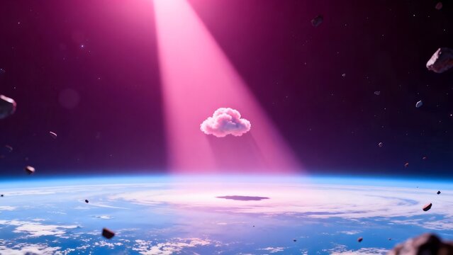 Space cloud with asteroid field