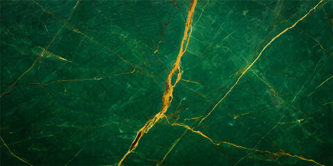 Green marble stone texture background with elegant golden veins abstract surface design © Md Zahidul
