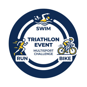 Triathlon Event Multisport Challenge Graphic Emblem