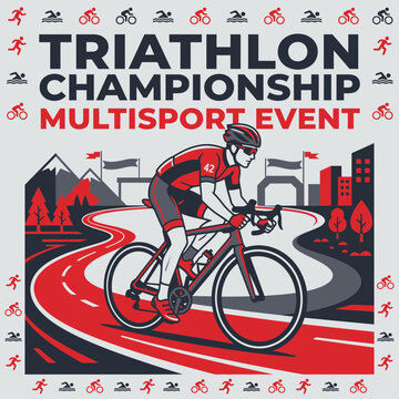 Triathlon Championship Multisport Event Celebration Design