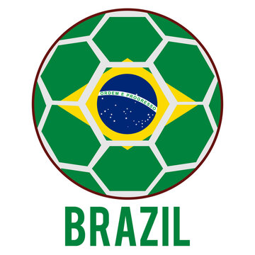 Brazil Flag on a Soccer Ball Design as a Participant of Soccer World Championship 2026