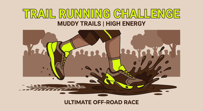 Trail Running Challenge Muddy Trails High Energy Ultimate Off-Road Race