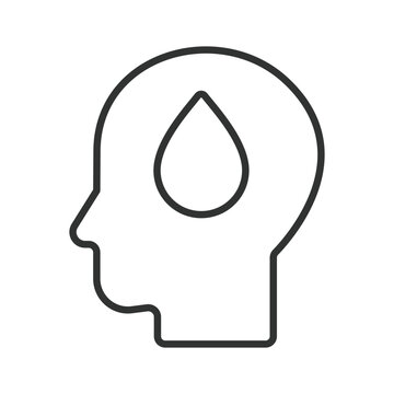 Mental health and emotional intelligence icon in line design. Mindfulness, stress, hydration, clear, mind, brain, psychology on white background vector. Mental health editable stroke icon