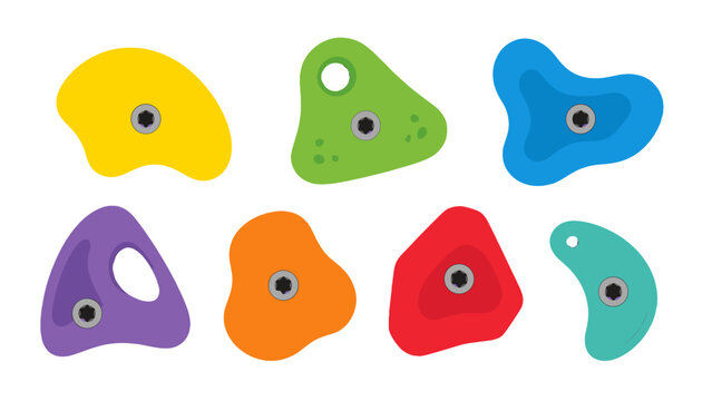 Colorful climbing wall holds seamless vector pattern