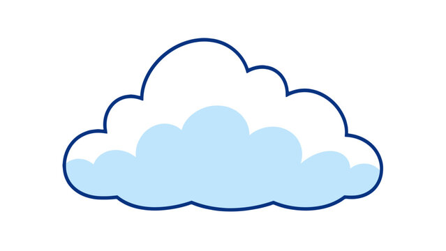 Blue cloud icon with outlined layered cloud shape