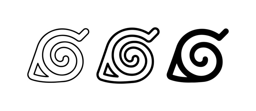 Leaf Village Symbol Vector Icons, Konoha Emblem, Anime Clan Mark, Manga Graphic Element