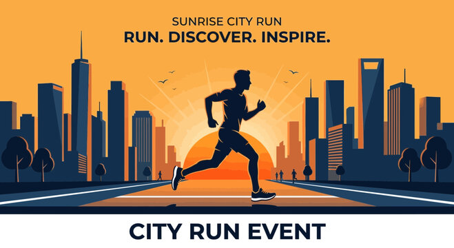 Sunrise City Marathon Runner Inspiring Urban Fitness Journey