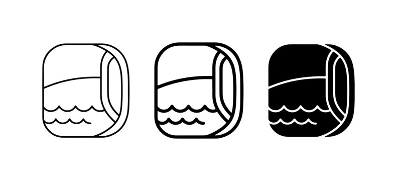 Maya Glyphs, Water Symbol, Ancient Script Icons, Vector Art, Black and White