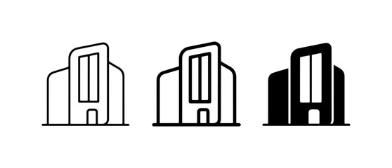 Obraz premium Modern Building Icons, Architectural Symbols, Minimalist Facade Designs