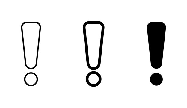 Exclamation Mark Icons, Warning Symbols, Alert Signs, Vector Graphics for Emphasis