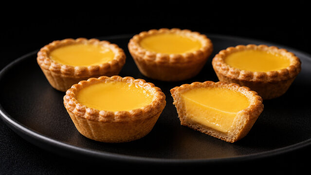 Hong Kong Egg Tarts With Silky Custard and Burnished Pastry Luxury Styling 港式蛋撻