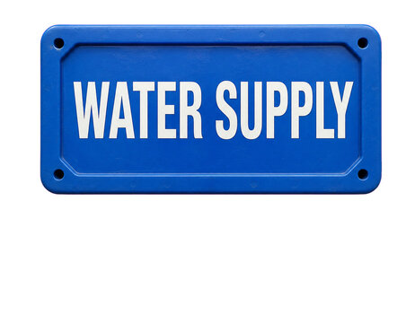 Water supply blue sign isolated on transparent background