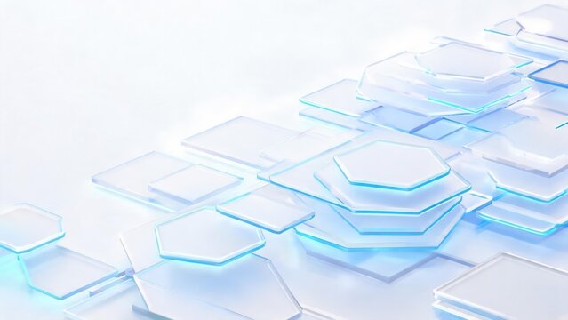 Abstract geometric shapes with glowing edges