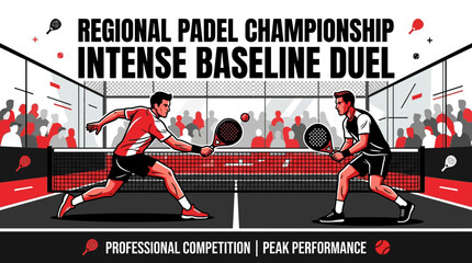 Obraz premium Regional Padel Championship Intense Badminton Competition Graphic Art