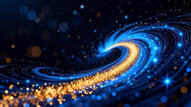 Abstract glowing spiral in space