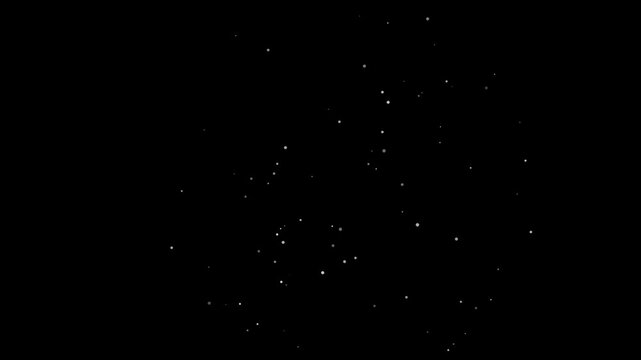 Abstract small white particles floating randomly in dark black space creating a subtle textured background or overlay effect for design projects (436)
